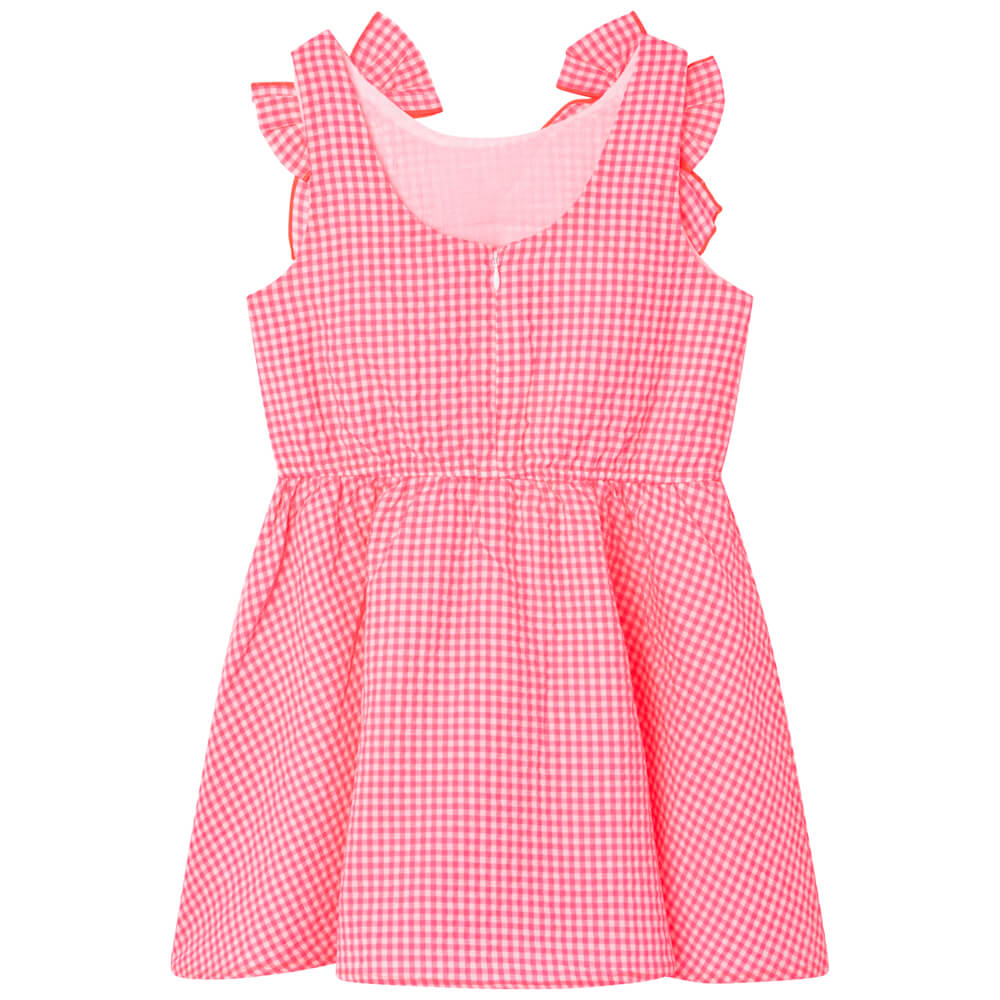 Billieblush Girls Neon Pink Dress With Bow