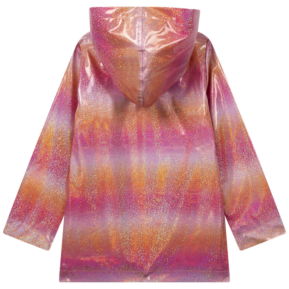 Girls Pink Orange Rain Coat