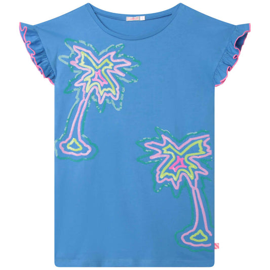 Billieblush Girls Blue Short Sleeved Jersey Dress
