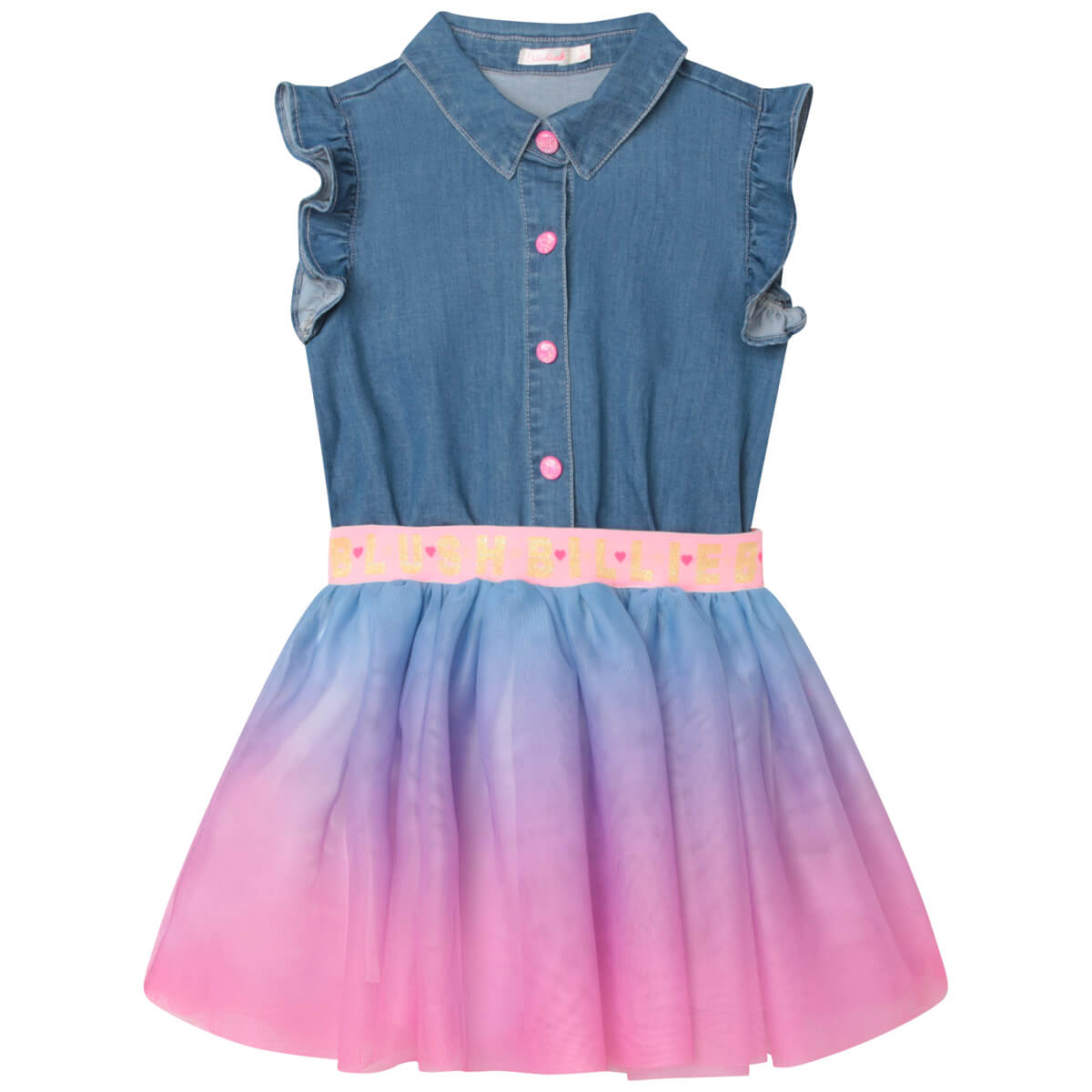 Billieblush Girls Blue Short Sleeved Dress