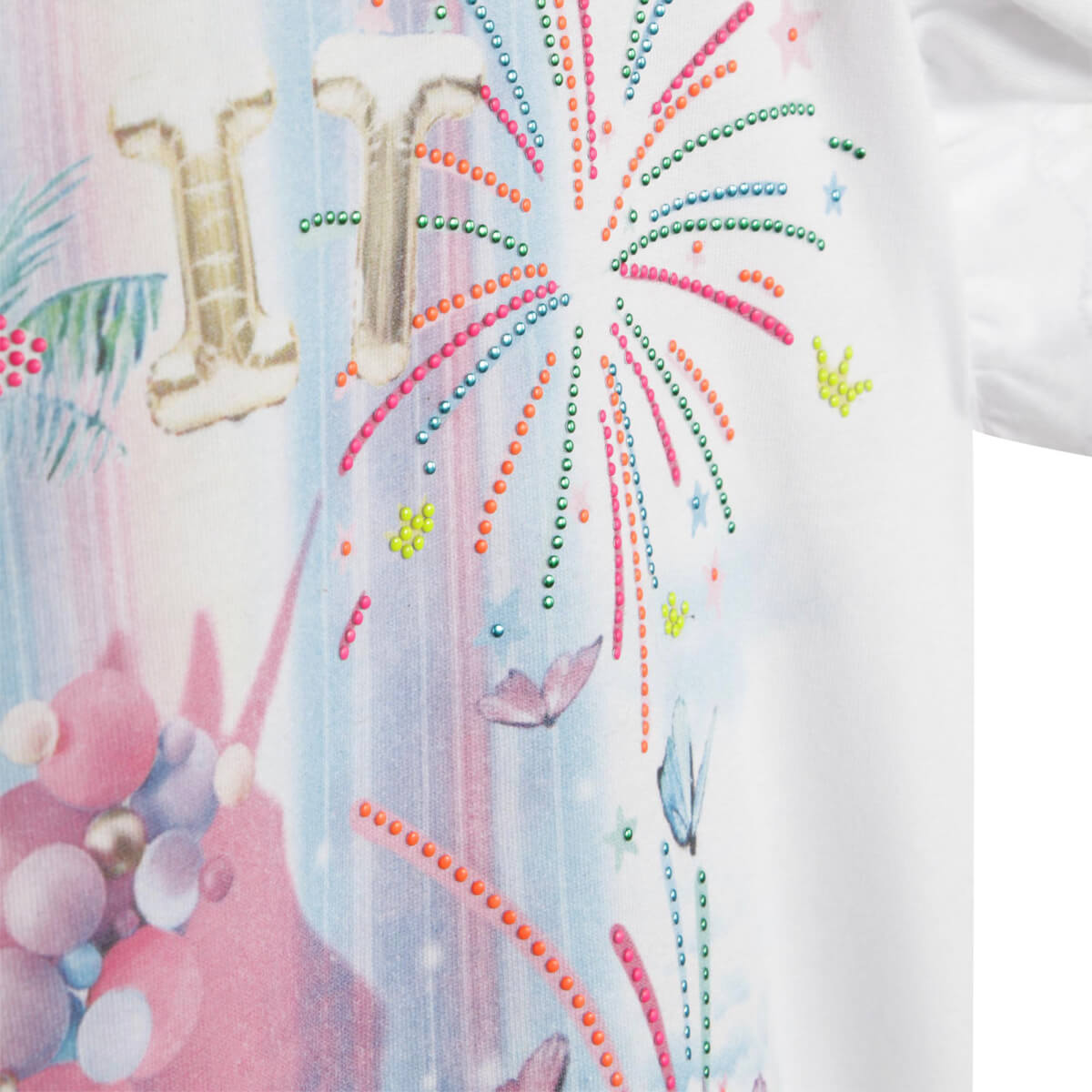 Billieblush Girls White Short Sleeves T-Shirt With Label