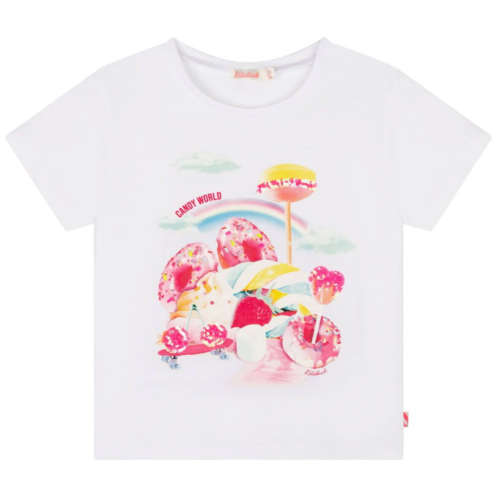 Billieblush Girls White T-Shirt Colourful
