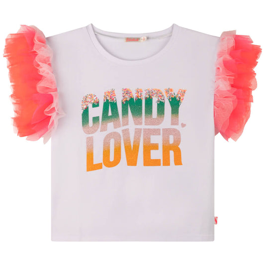 Billieblush Girls White T-Shirt With Candy Lover Writing