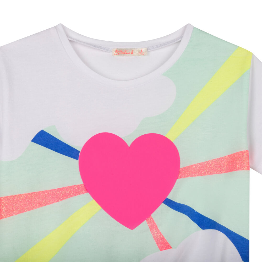 Billieblush Girls White T-Shirt With Sunshine Heart Design
