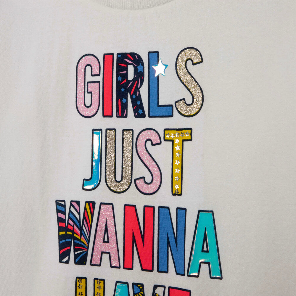 Billieblush Girls White Long Sleeve T-Shirt