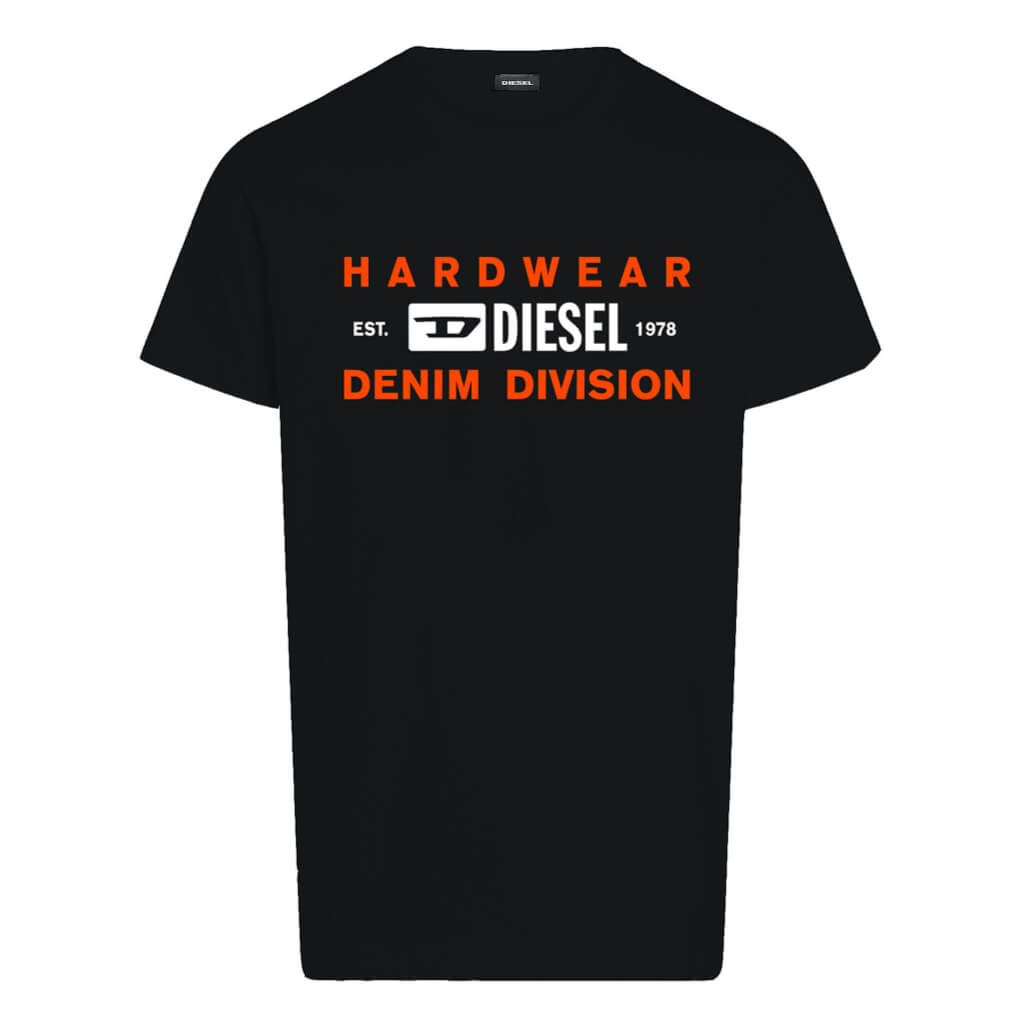 Diesel Boys Black T-Shirt With Double Diesel Logo
