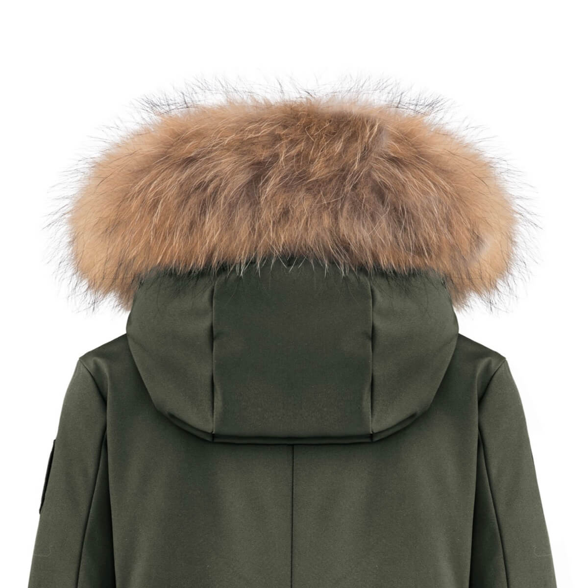 Bomboogie Kids, Boys Long Parka Jacket with Fur Hood, Green