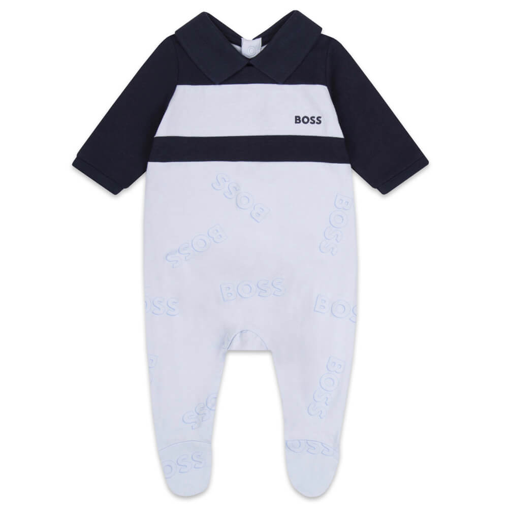 Boss Kidswear Baby Boys Blue Babysuit & Bib