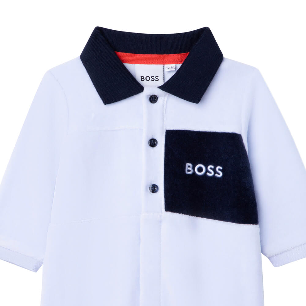 Boss Kidswear Baby Boys Blue Babysuit