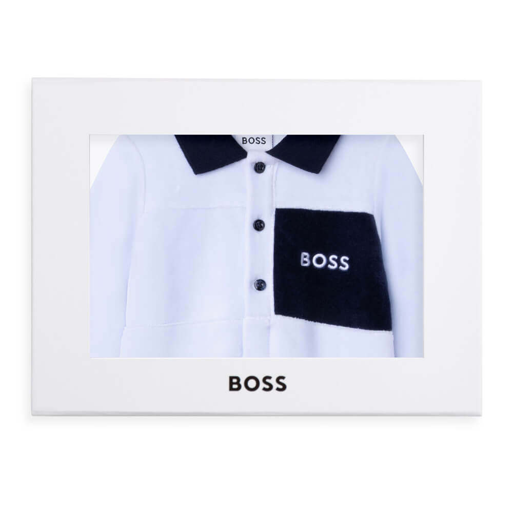 Boss Kidswear Baby Boys Blue Babysuit