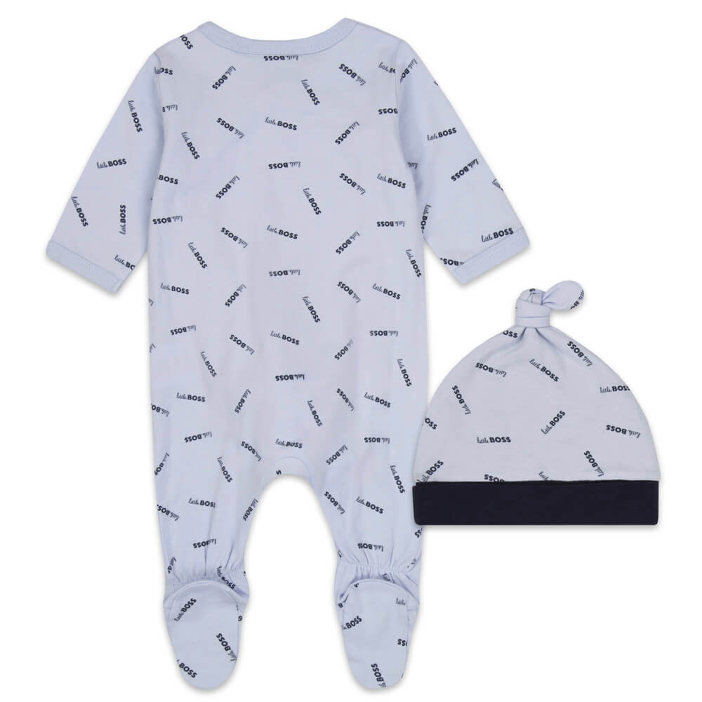 Boss Kidswear Baby Boys Blue Babysuit & Hat