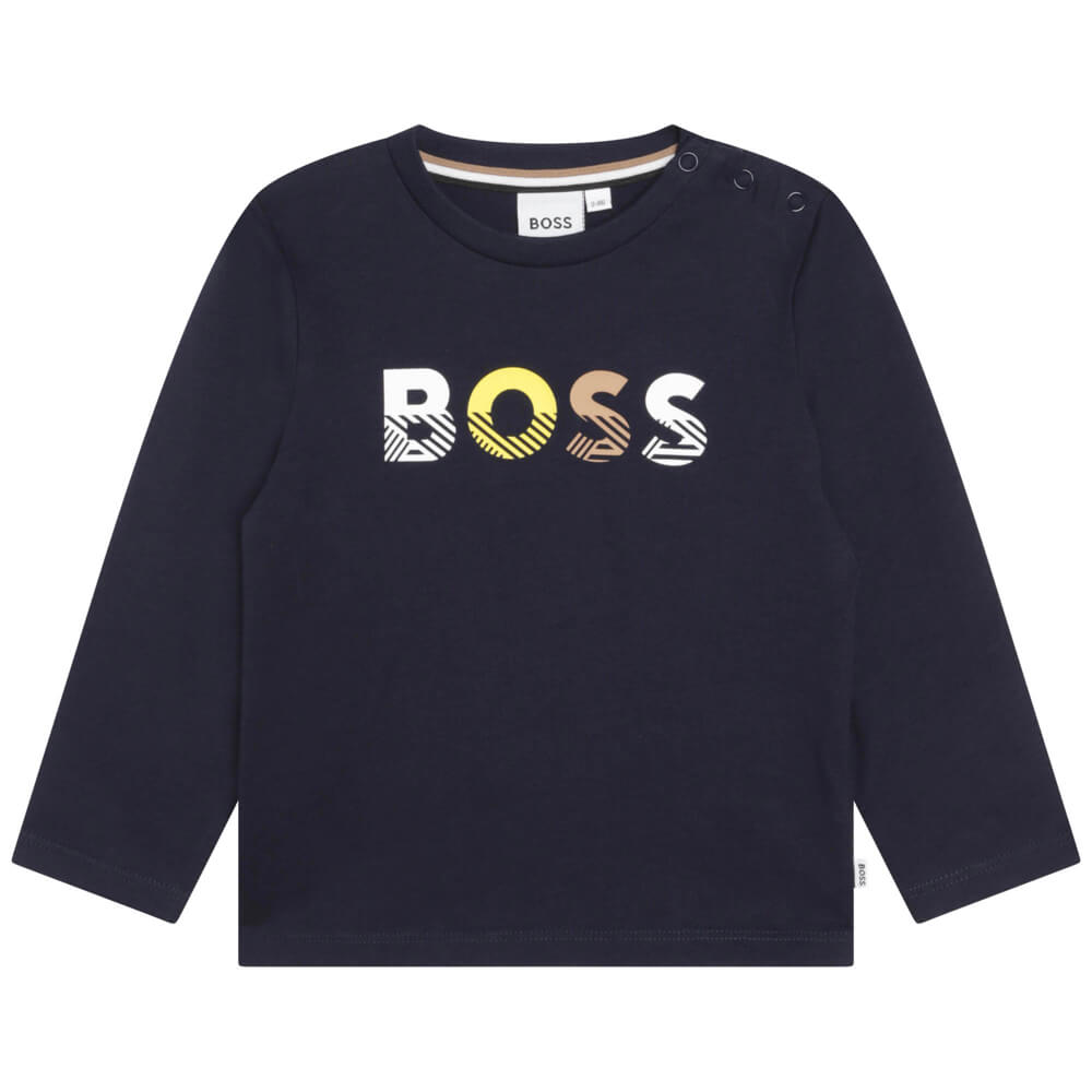 Boss Kidswear Baby Boys Navy Long Sleeves T-Shirt