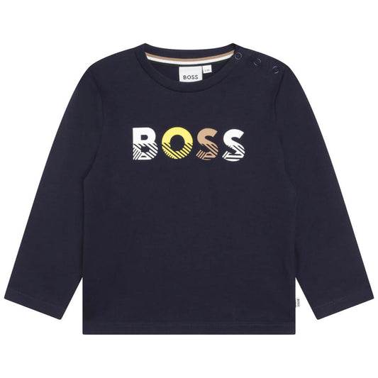 Boss Kidswear Baby Boys Navy Long Sleeves T-Shirt