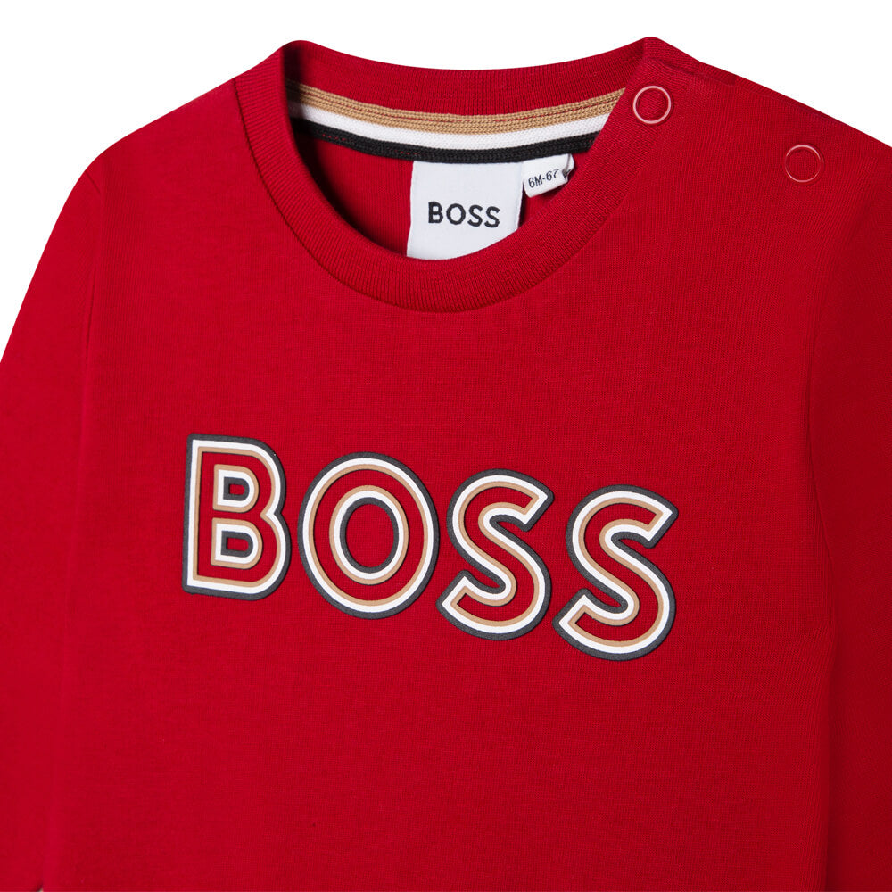 Boss Kidswear Baby Boys Red Long Sleeves T-Shirt
