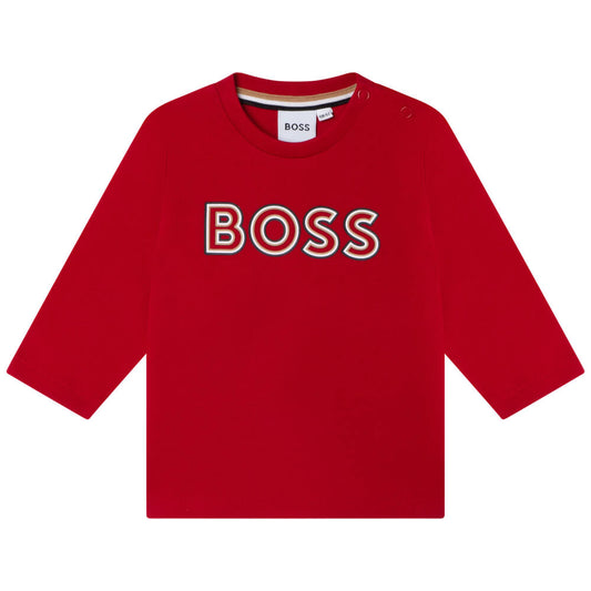Boss Kidswear Baby Boys Red Long Sleeves T-Shirt