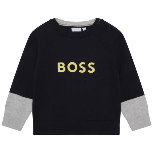 Boss Kidswear Baby Boys Navy Pullover
