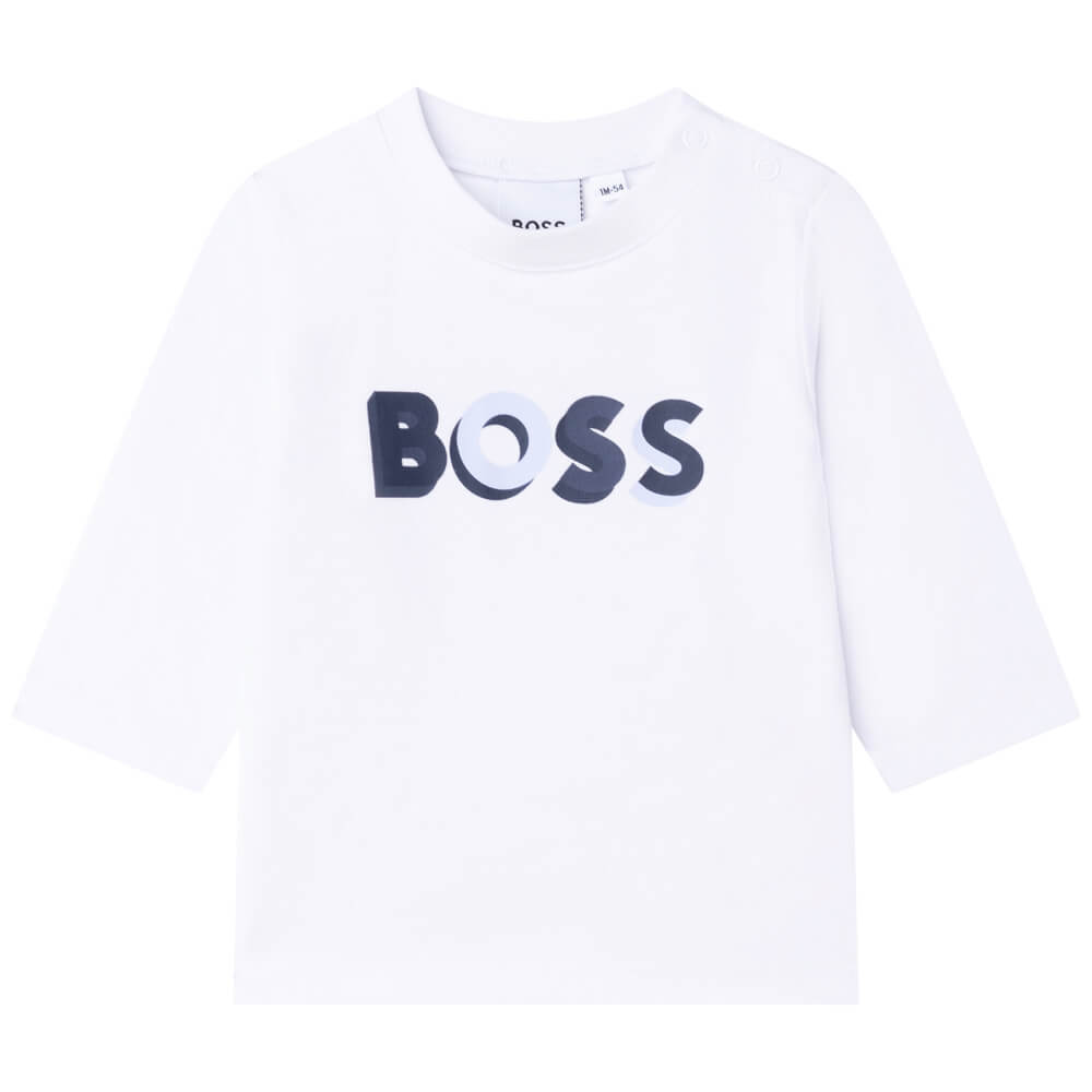 Boss Kidswear Baby Boys Blue T-Shirt Trousers & Cardigan Set
