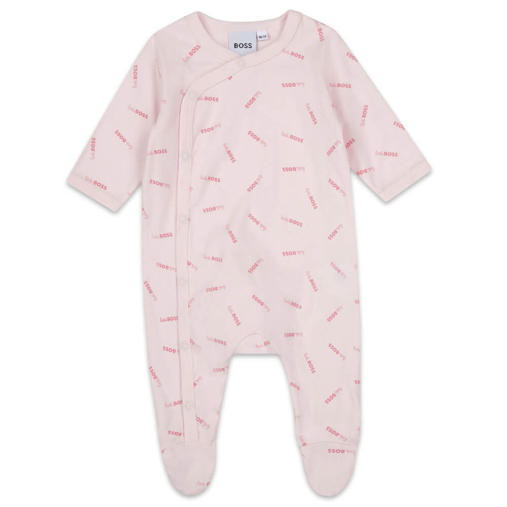 Boss Kidswear Baby Girls Pink Babysuit + Hat