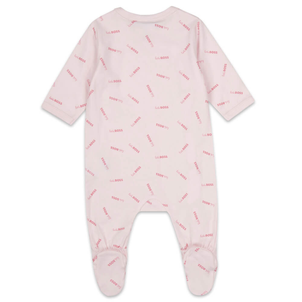 Boss Kidswear Baby Girls Pink Babysuit + Hat