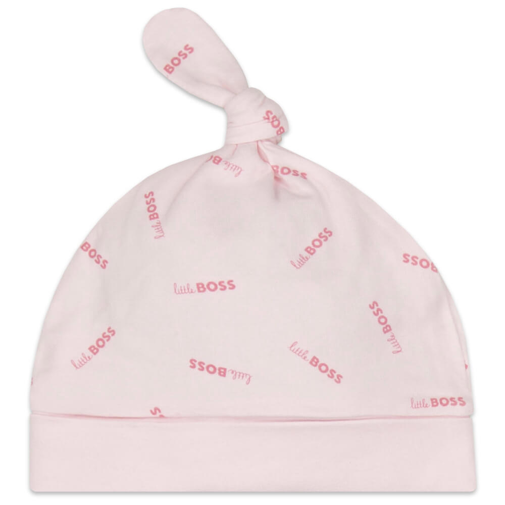 Boss Kidswear Baby Girls Pink Babysuit + Hat