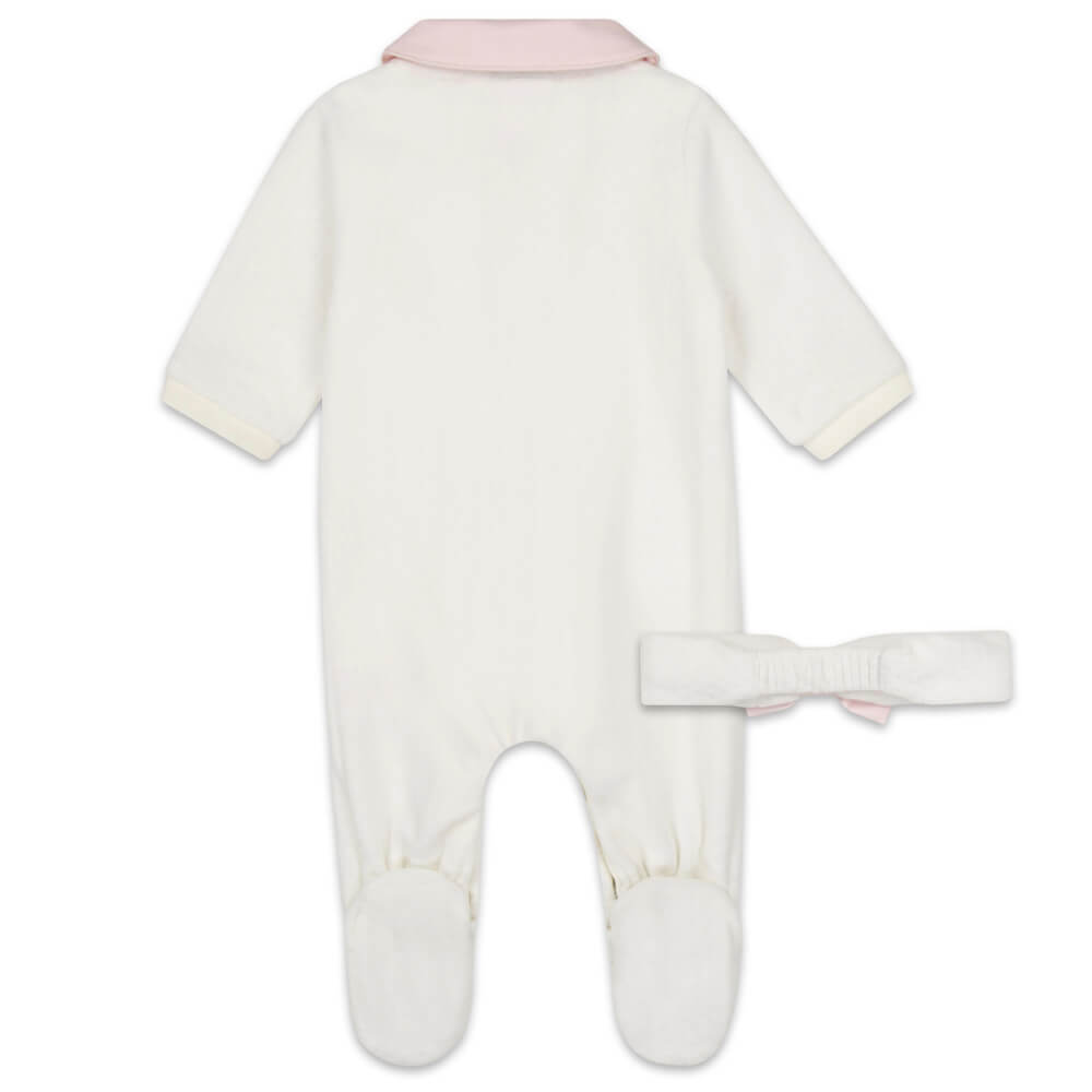Boss Kidswear Baby Girls White Babysuit & Headband