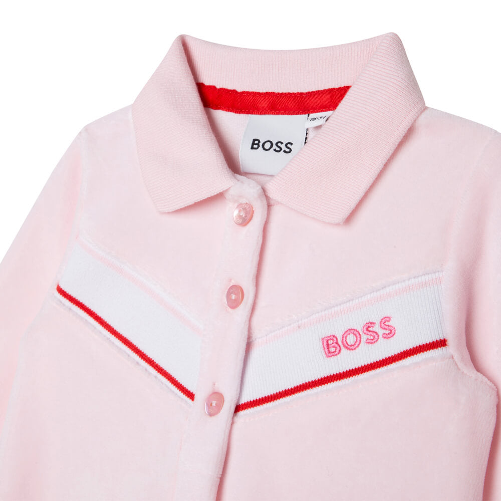 Boss Kidswear Baby Girls Pink Babysuit