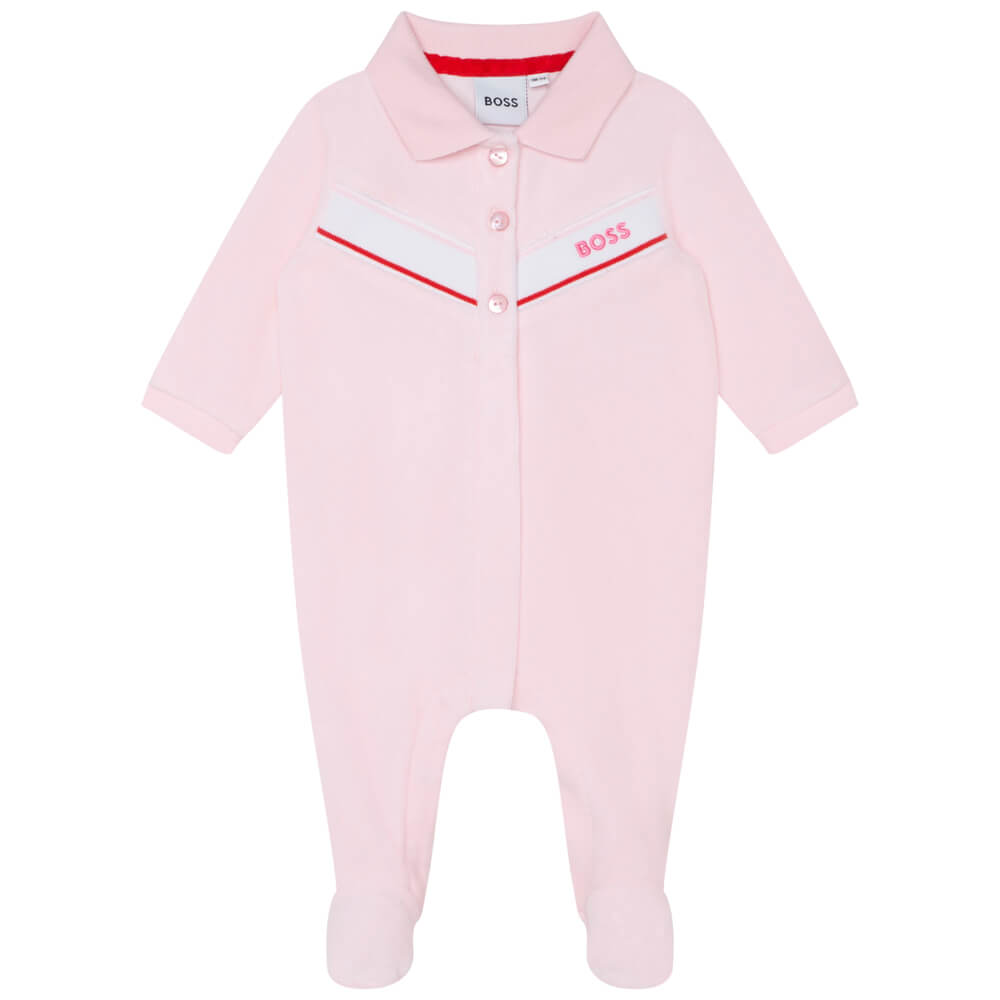 Boss Kidswear Baby Girls Pink Babysuit
