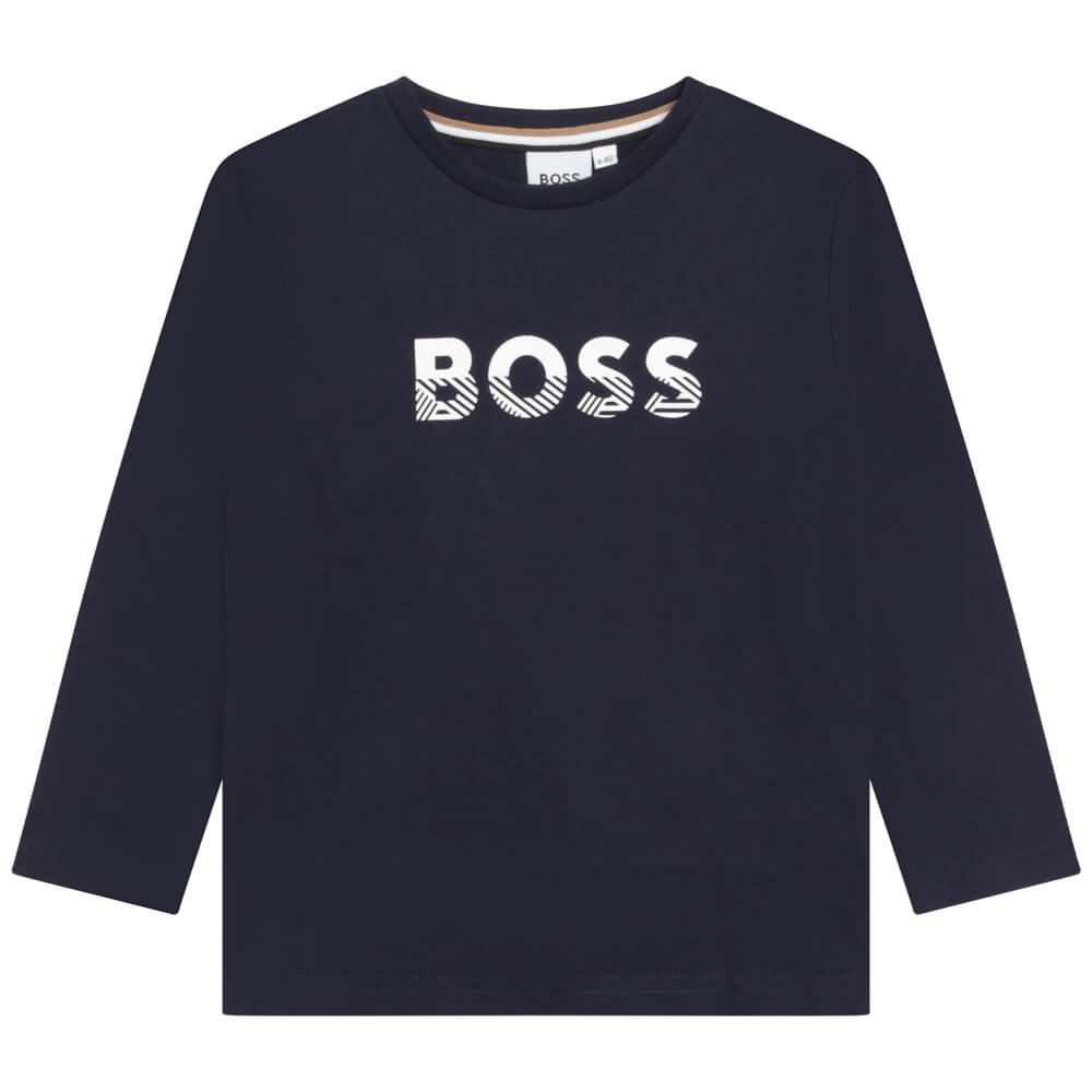 Boss Kidswear Boys Navy Long Sleeves T-Shirt