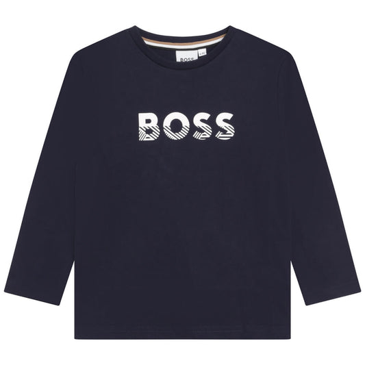 Boss Kidswear Boys Navy Long Sleeves T-Shirt