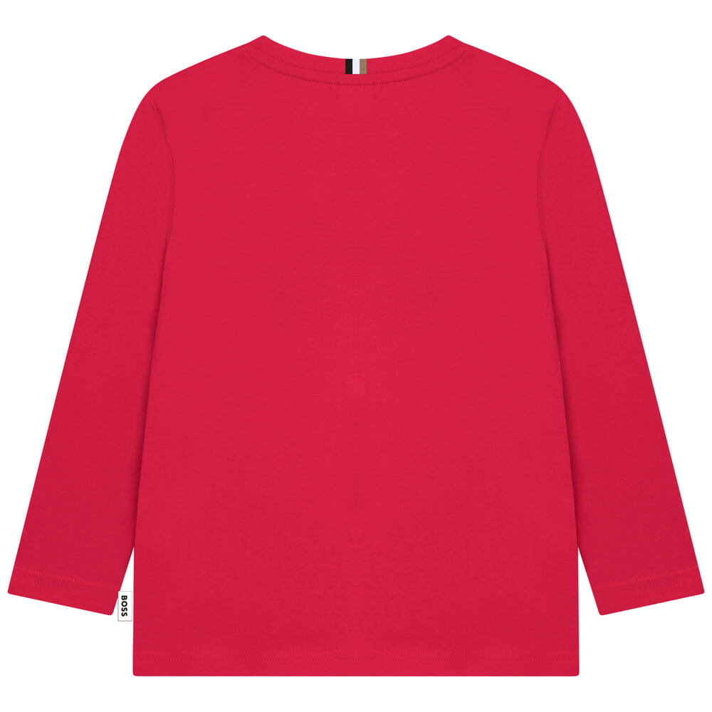 Boss Kidswear Boys Red Long Sleeves T-Shirt