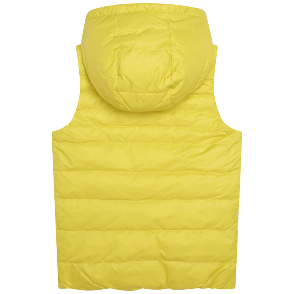 Boss Kidswear Boys Yellow Puffer Jacket Sleeveless