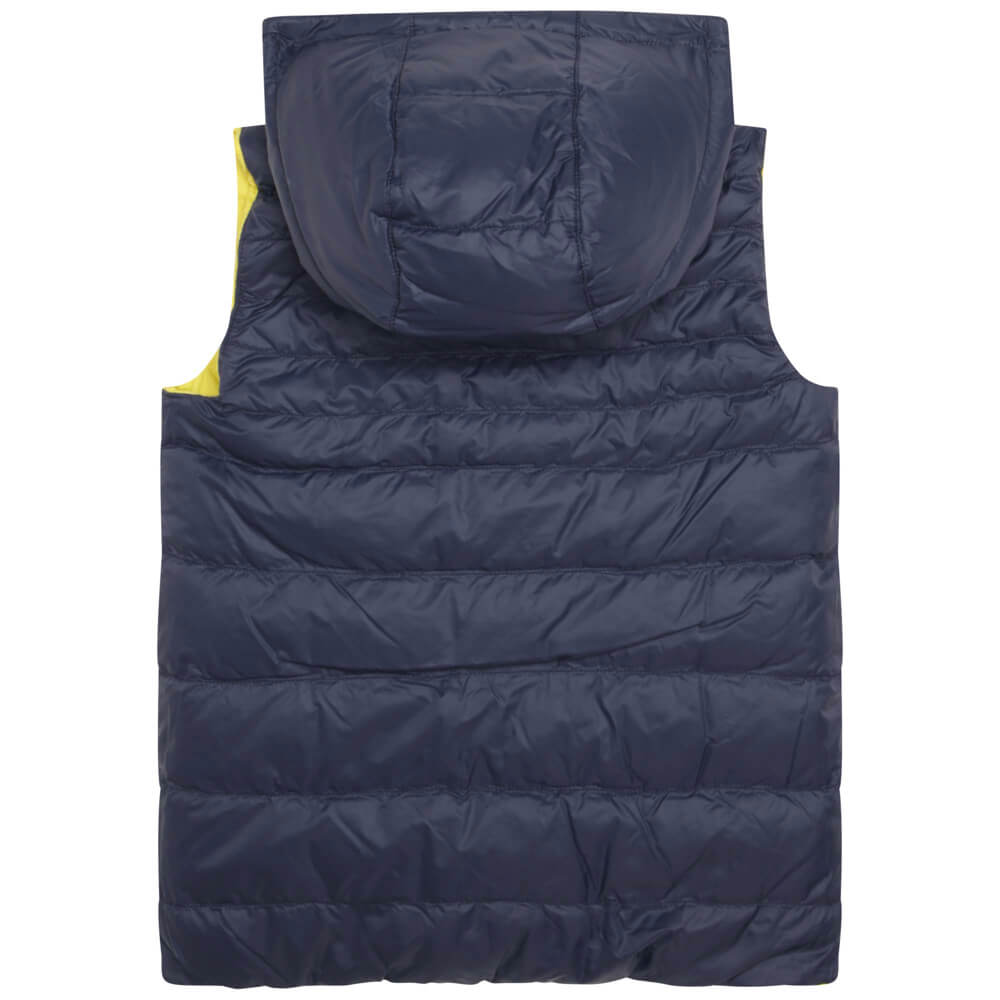 Boss Kidswear Boys Yellow Puffer Jacket Sleeveless