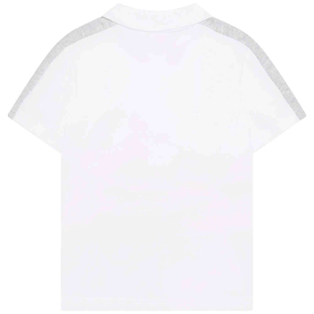 Boss Kidswear Boys White Short Sleeve Striped Polo