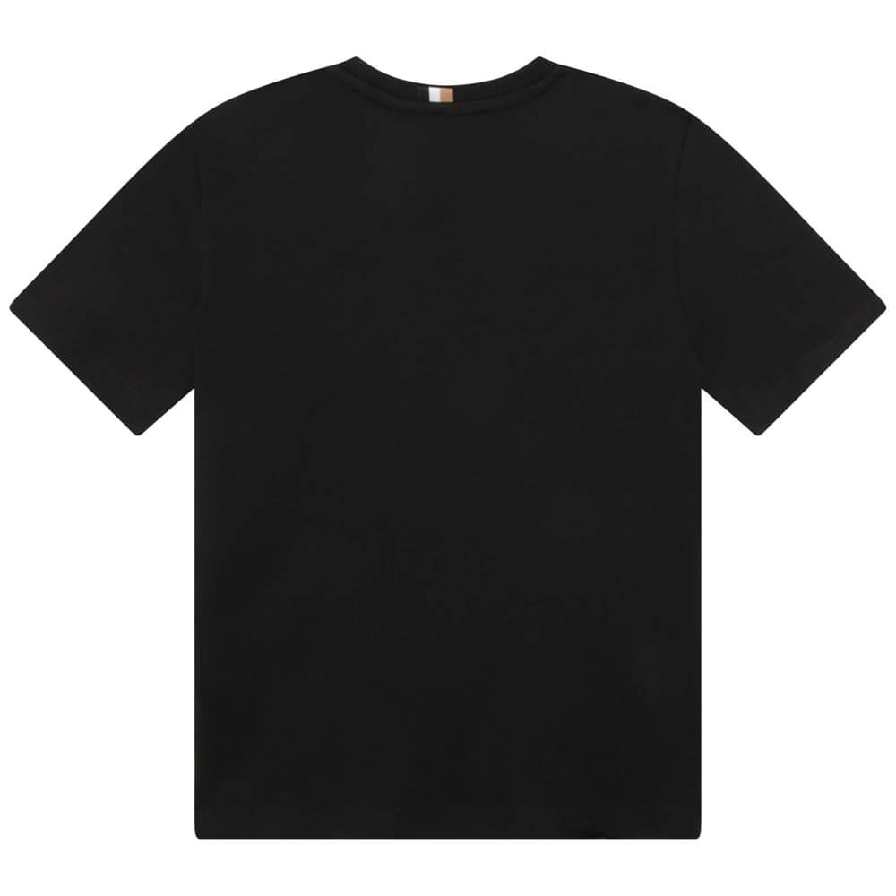 Boss Kidswear Boys Black Short Sleeves Cotton T-Shirt