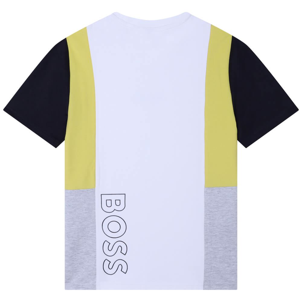 Boss Kidswear Boys White Short Sleeves Stretch T-Shirt