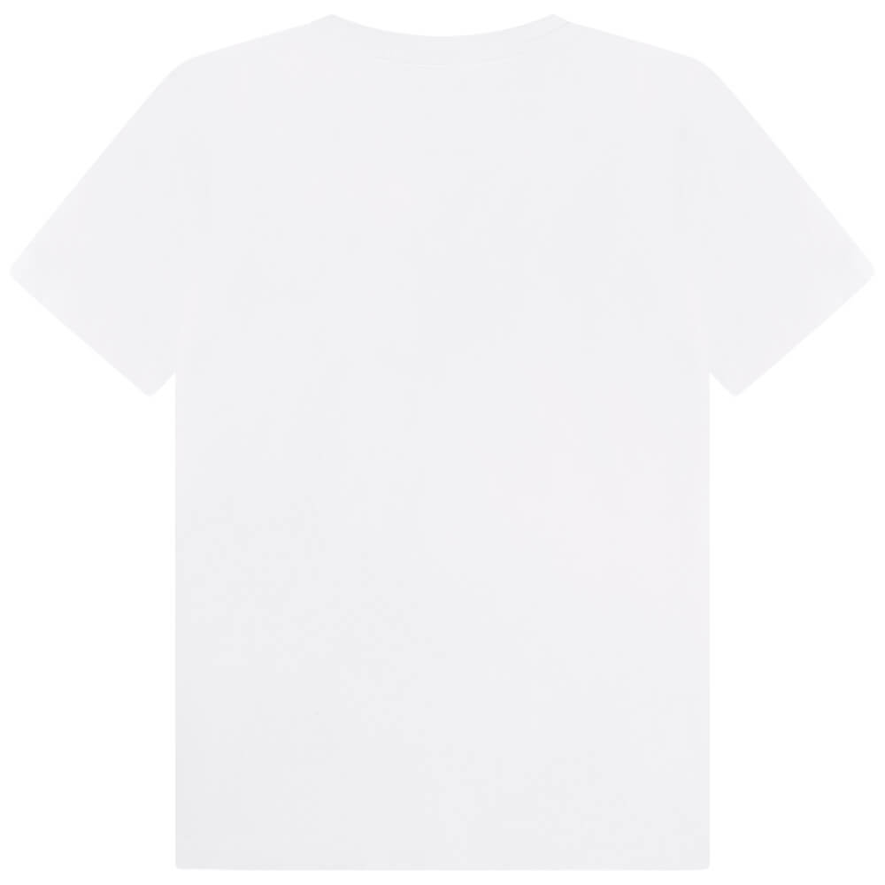 Boss Kidswear Boys White Short Sleeves Printed Logo T-Shirt
