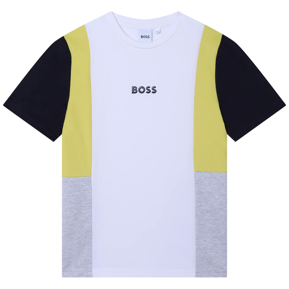 Boss Kidswear Boys White Short Sleeves Stretch T-Shirt