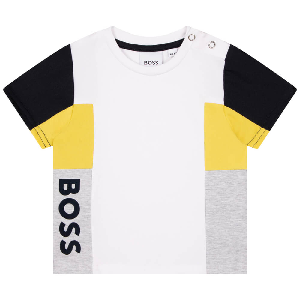 Boss Kidswear Boys White Short Sleeves Cotton Rich T-Shirt