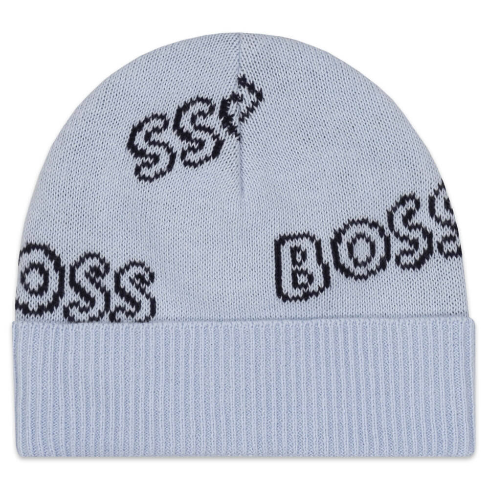 Boss Kidswear Unisex Blue Beanie Hat and Booties