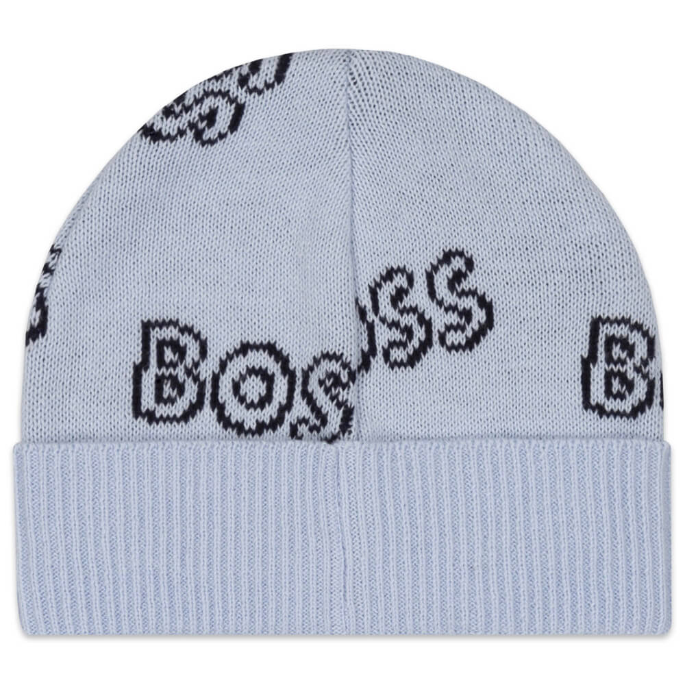 Boss Kidswear Unisex Blue Beanie Hat and Booties