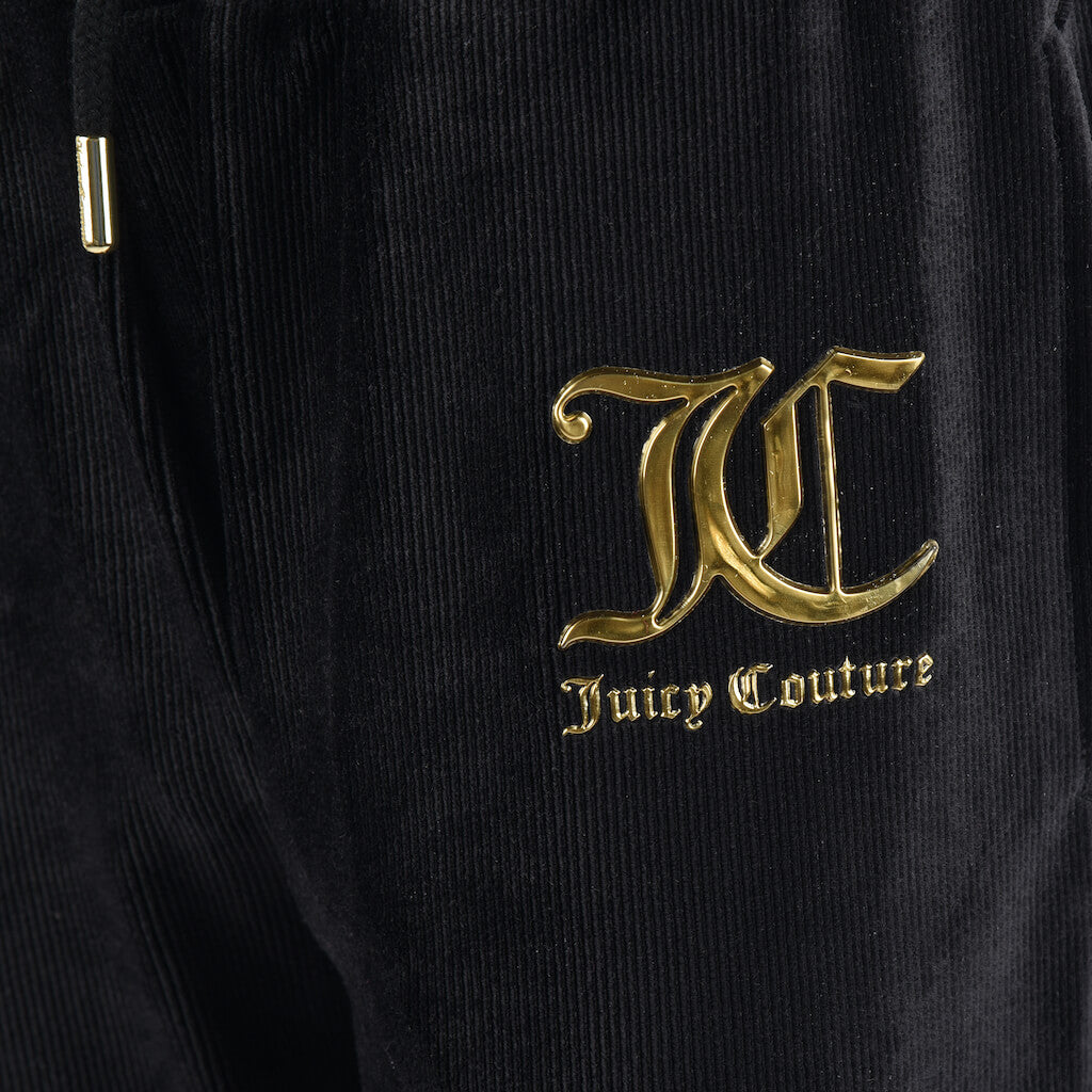 Juicy Couture Girls Black Corduroy Velour Joggers