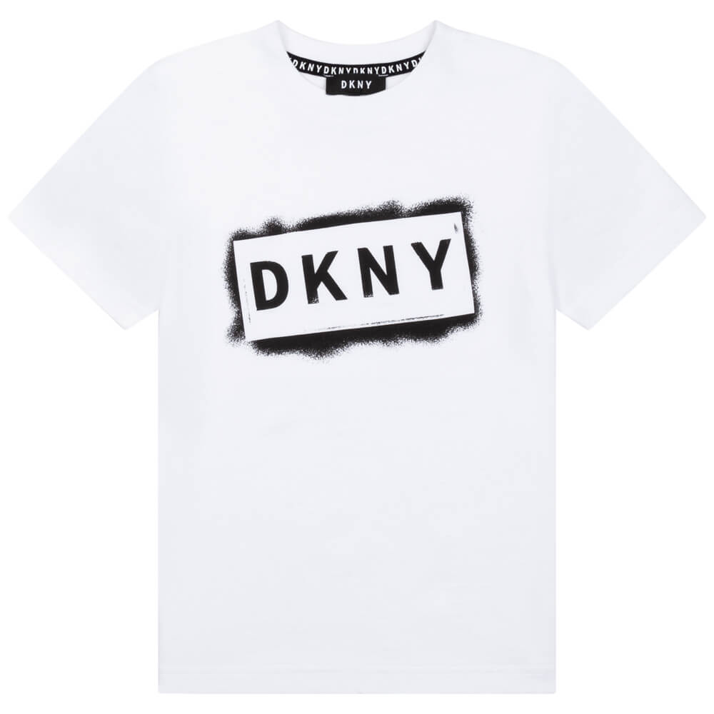 DKNY Boys, Short Sleeves T-Shirt With Logo, White