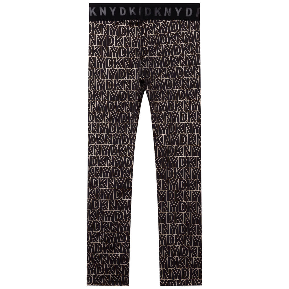 DKNY Girls, Leggings, Black Yellow