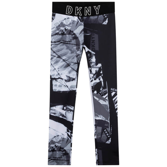DKNY Girls, Leggings, White Black