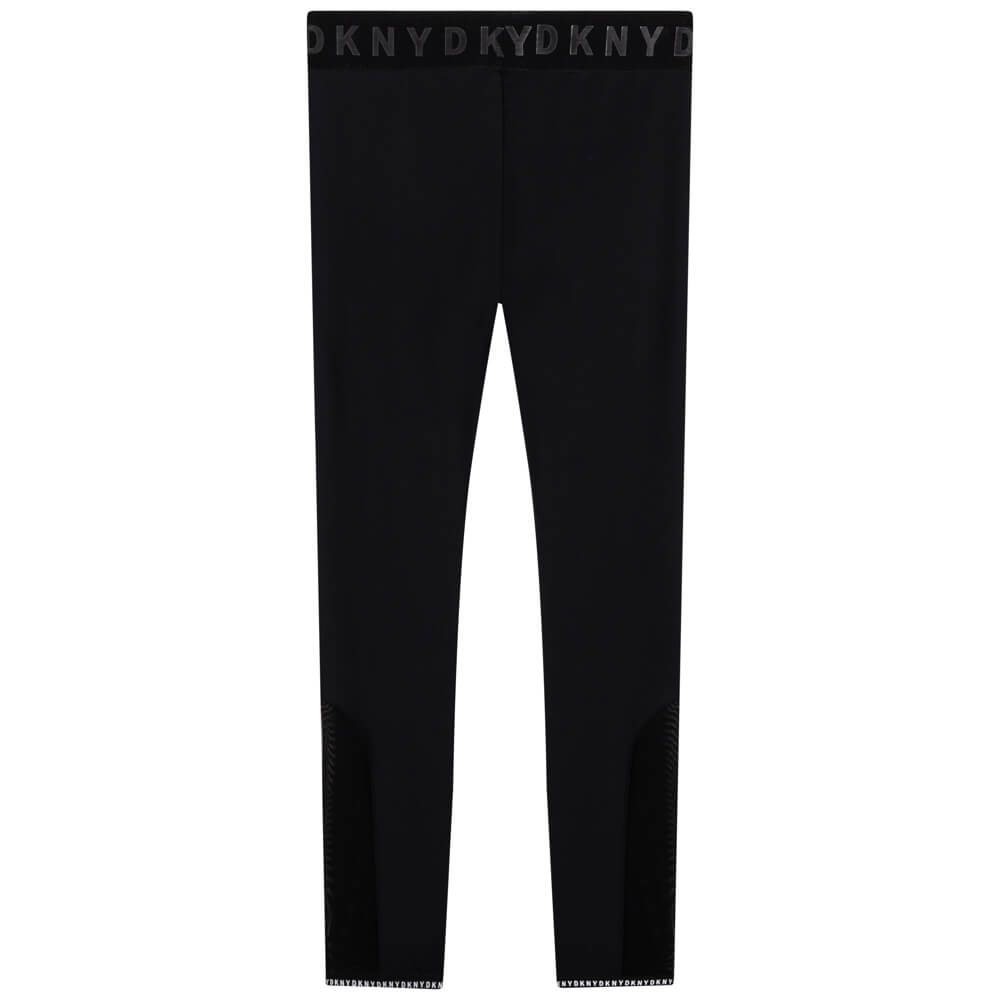 DKNY Girls, Leggings With Logo, Black