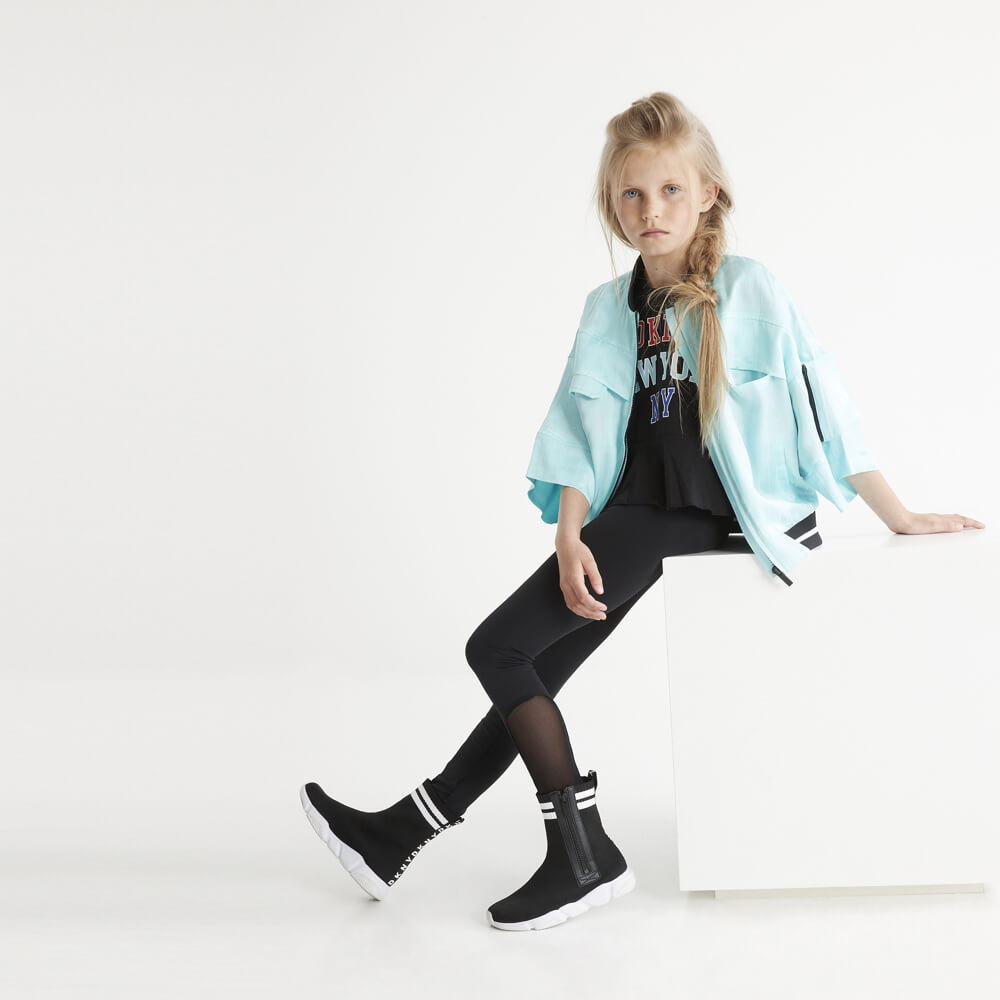 DKNY Girls, Leggings With Logo, Black