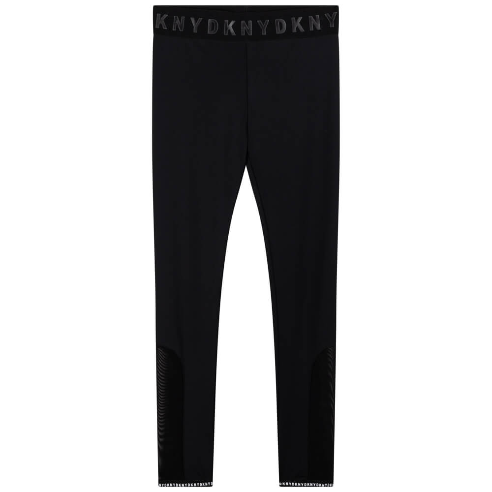 DKNY Girls, Leggings With Logo, Black
