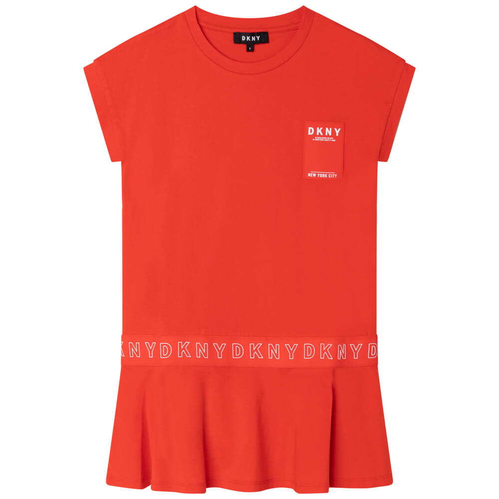 DKNY Girls, Sleeve Dress, Peach