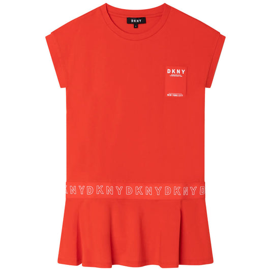 DKNY Girls, Sleeve Dress, Peach