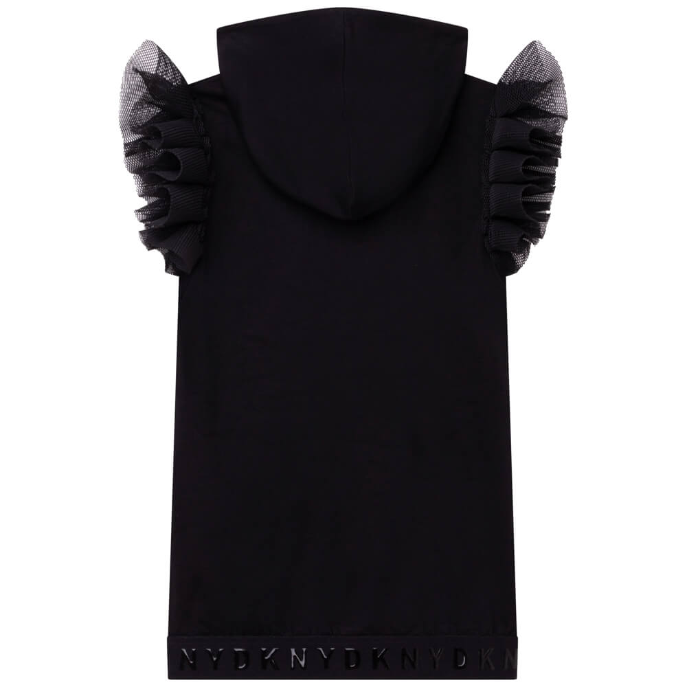 DKNY Girls, Sleeve Dress With Logo, Black